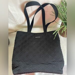 Vera Bradley Black Quilted Tote with Diamond Pattern